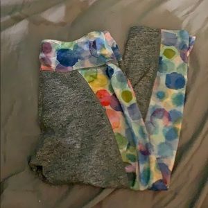 Gray with rainbow sides leggings